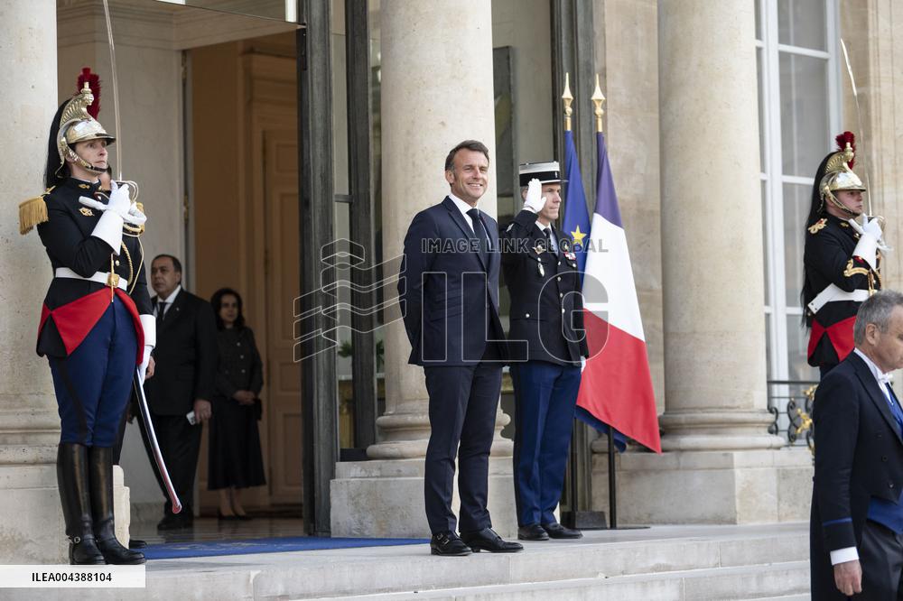 Macron Hosts Berdymukhamedo For Working Dinner At Elysee - Paris