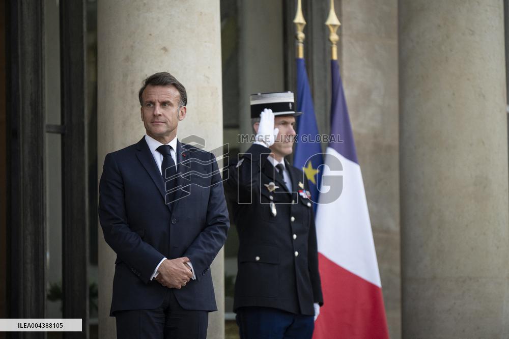 Macron Hosts Berdymukhamedo For Working Dinner At Elysee - Paris