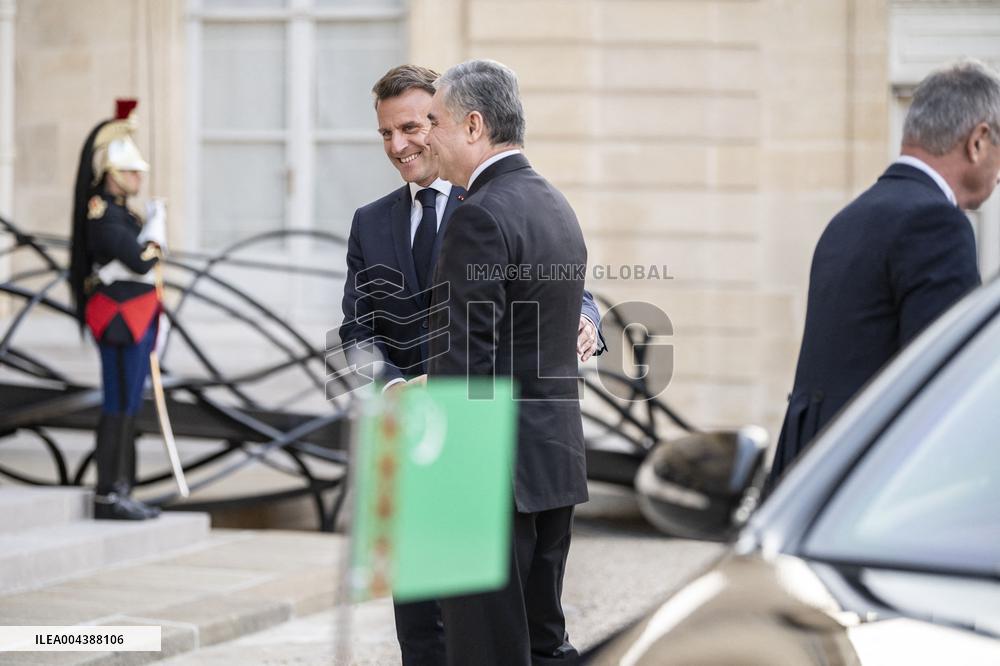 Macron Hosts Berdymukhamedo For Working Dinner At Elysee - Paris