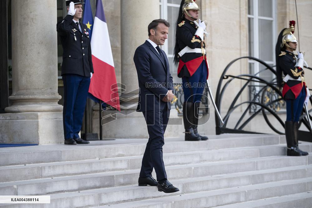 Macron Hosts Berdymukhamedo For Working Dinner At Elysee - Paris