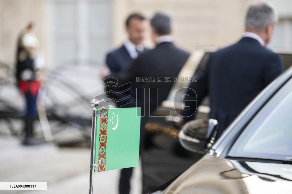 Macron Hosts Berdymukhamedo For Working Dinner At Elysee - Paris
