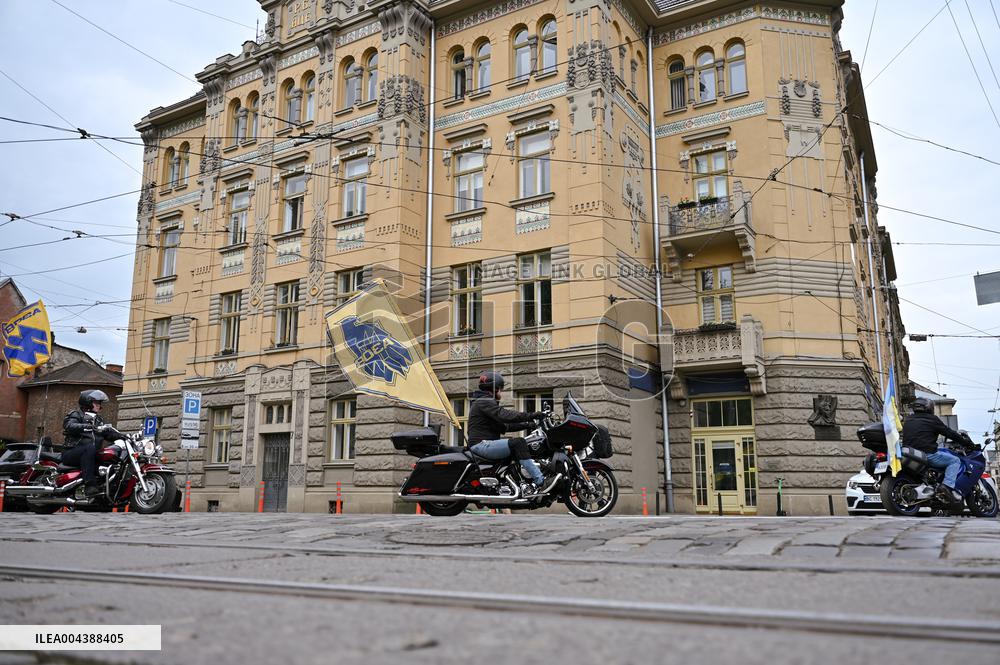 Bikers mark 11 years of Azov Brigade in Lviv