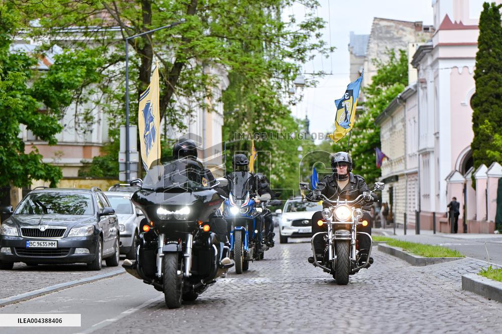 Bikers mark 11 years of Azov Brigade in Lviv