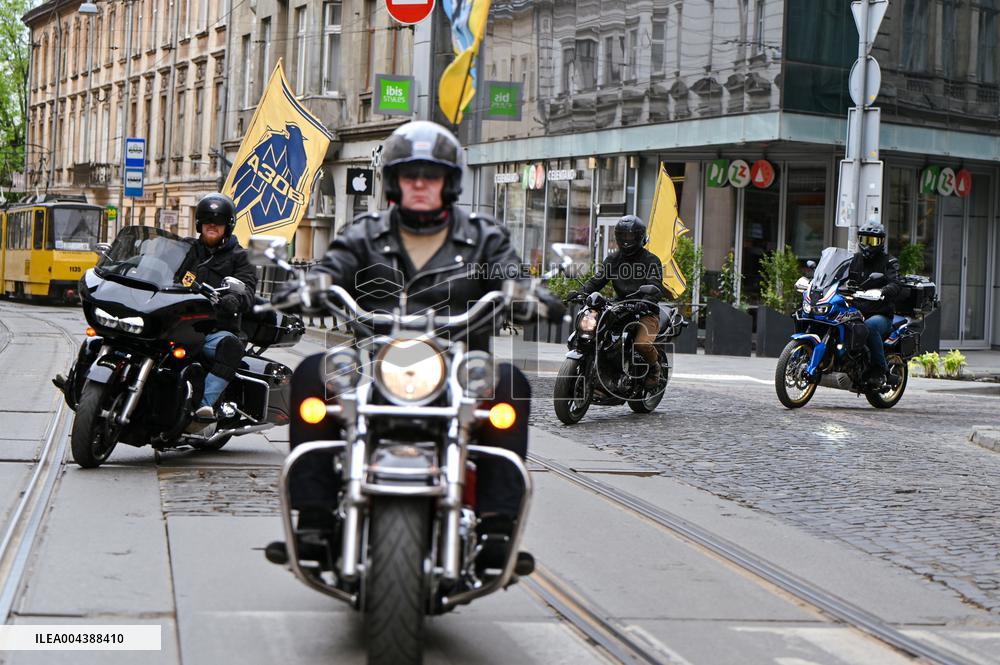 Bikers mark 11 years of Azov Brigade in Lviv