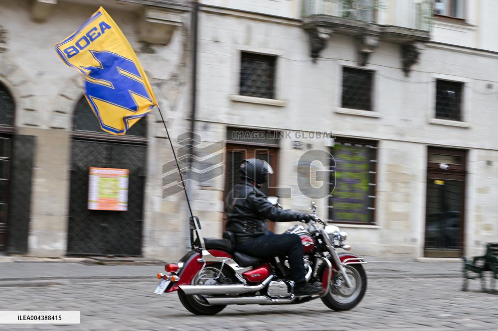 Bikers mark 11 years of Azov Brigade in Lviv