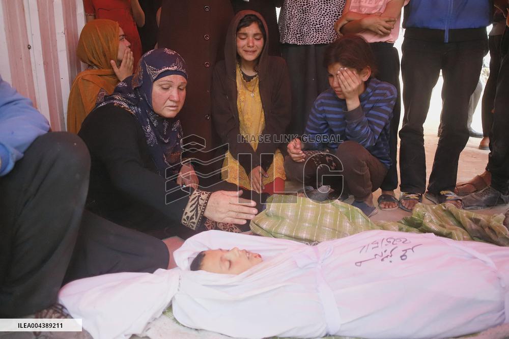 Funeral Of Child Martyr Hassan Munir Hamad - Gaza