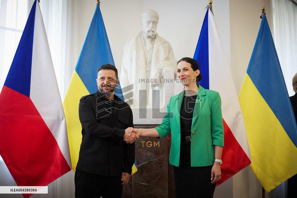 Volodymyr Zelensky Meets Czech Chamber Of Deputies