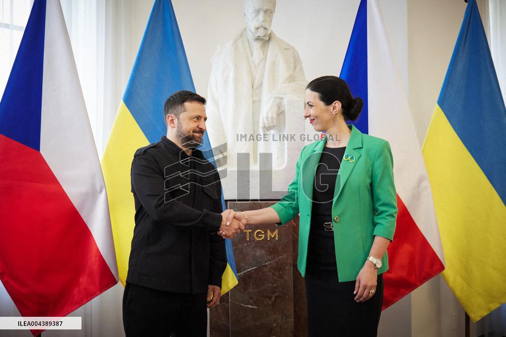 Volodymyr Zelensky Meets Czech Chamber Of Deputies