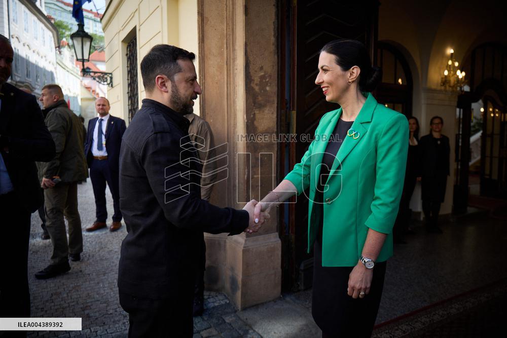 Volodymyr Zelensky Meets Czech Chamber Of Deputies