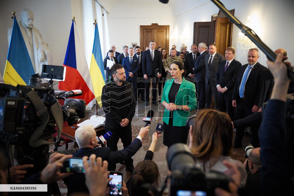 Volodymyr Zelensky Meets Czech Chamber Of Deputies