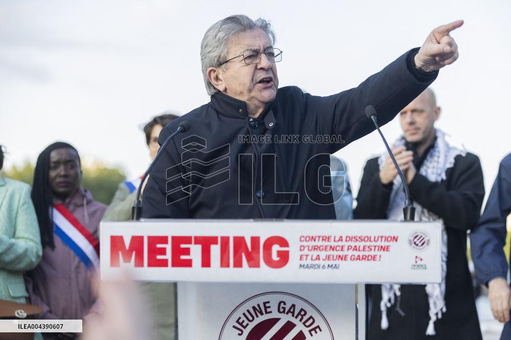 Melenchon Rallies Against Dissolution Threats - Paris