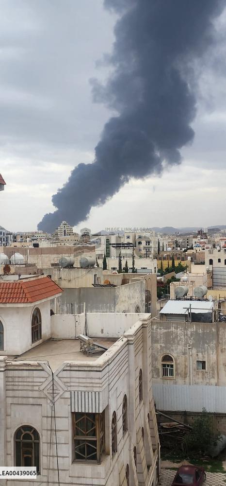 Israeli Airstrikes Hit Sanaa And Amran, Yemen