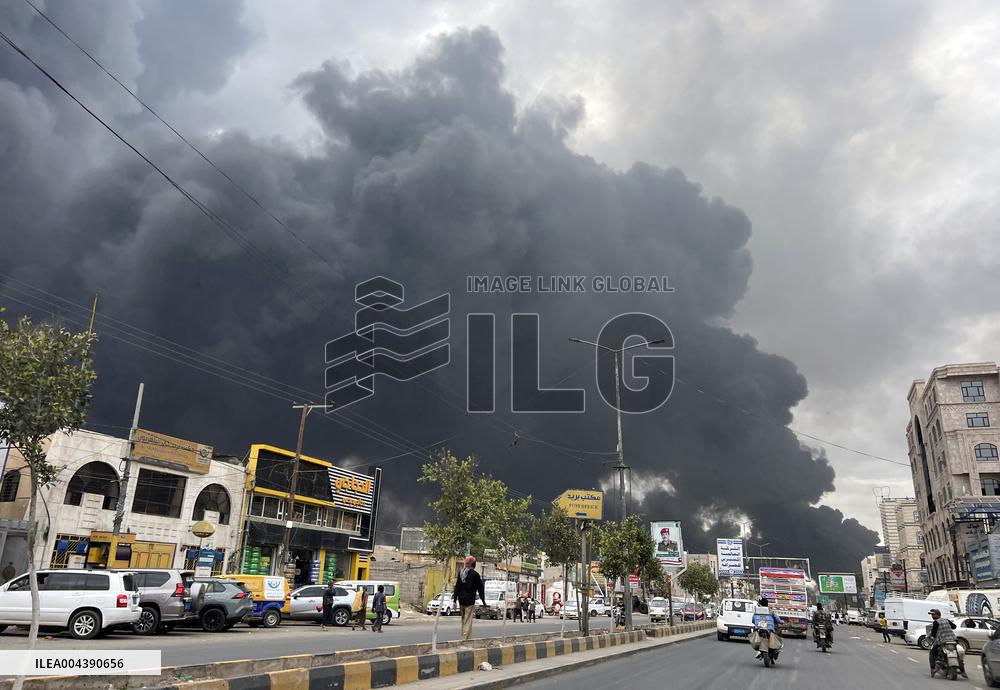 Israeli Airstrikes Hit Sanaa And Amran, Yemen