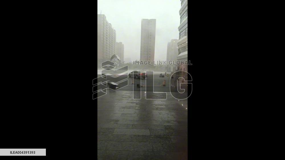 China: Haikou Gripped by Powerful Storm, Strong Winds Move Everything