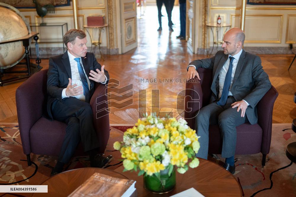 Jean-Noel Barrot receives his German counterpart Johann Wadephul - Paris AJ