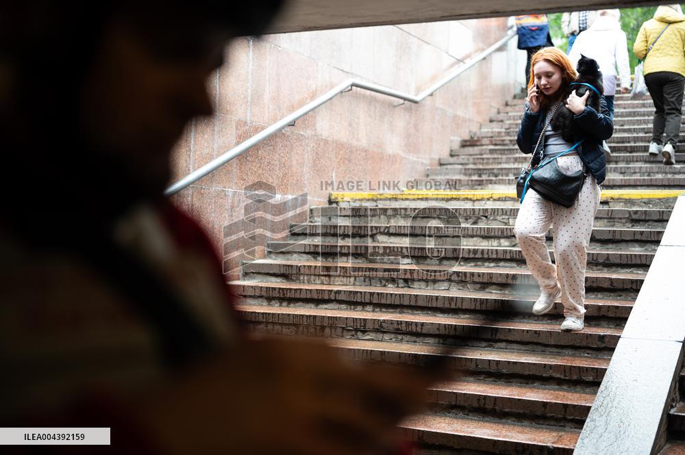 Russian drone wreckage damages apartment block in Shevchenkivskyi district of Kyiv