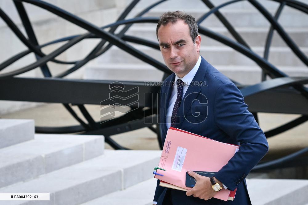 French Minister for the Armed Forces Sebastien Lecornu arrives at the Elysee FA