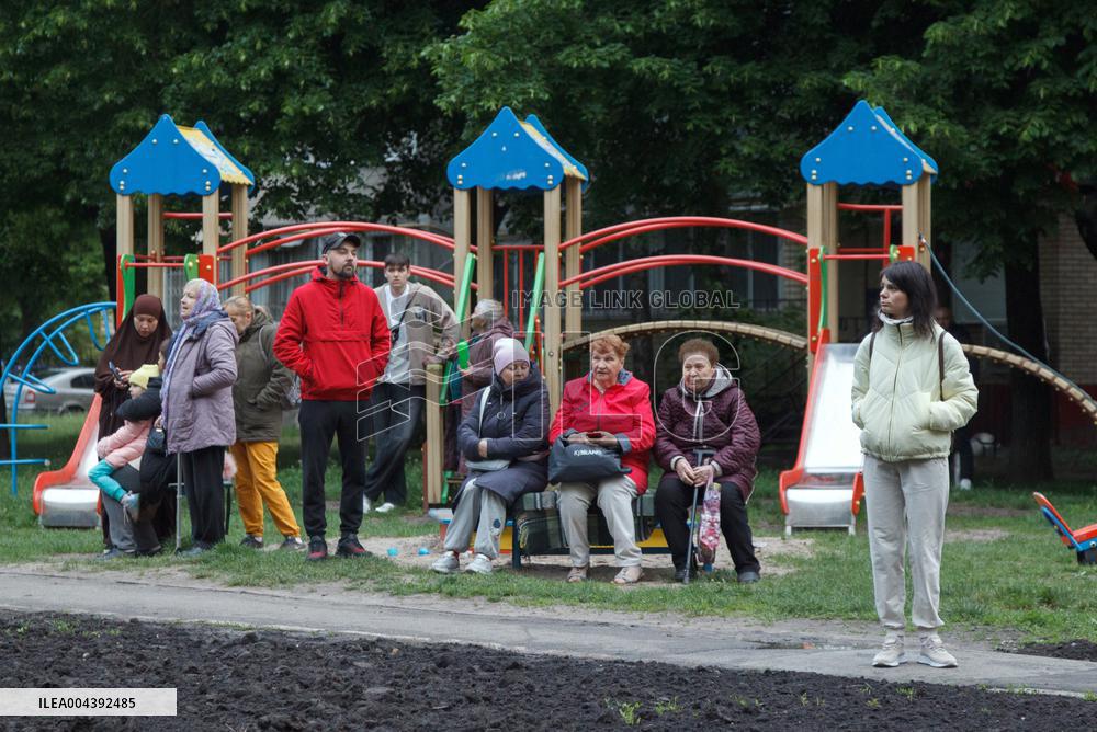 Wreckage of Russian drone damages residential block in Kyiv