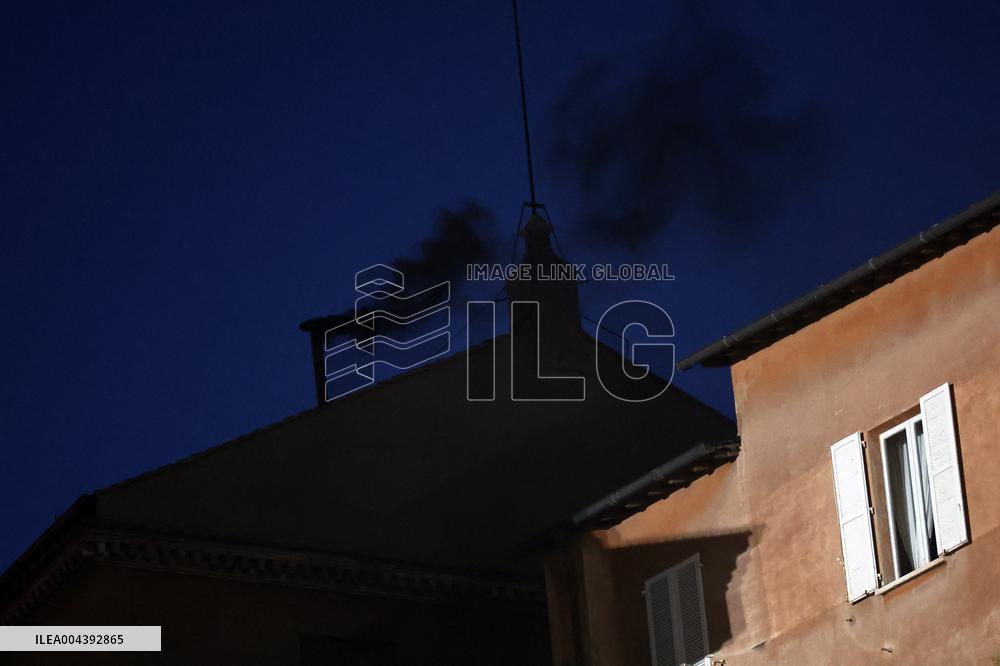 Black Smoke - Conclave To Elect New Pope - Day 1 - Vatican