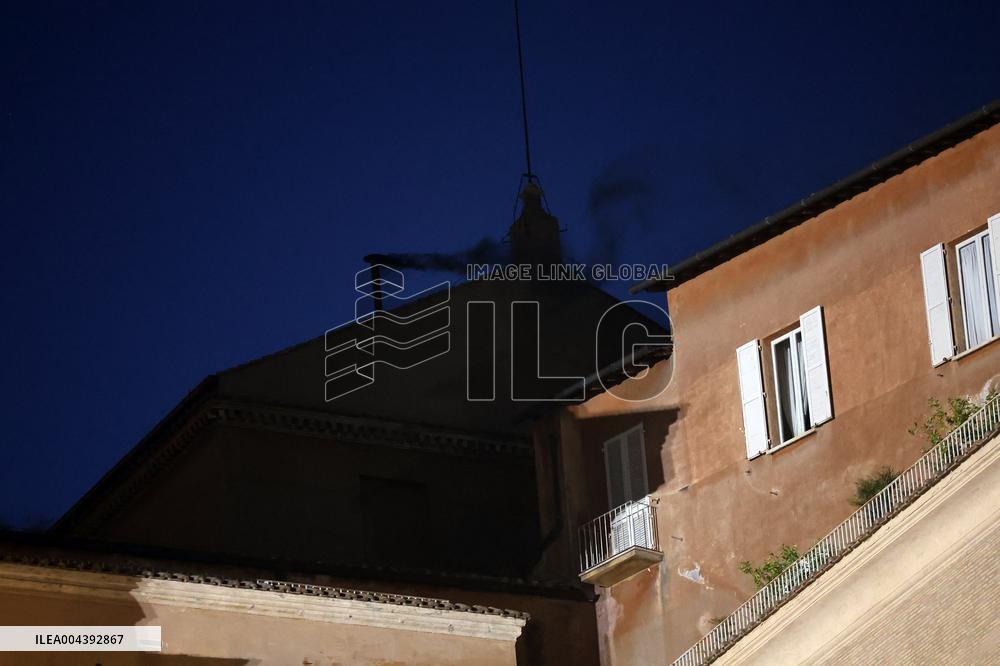 Black Smoke - Conclave To Elect New Pope - Day 1 - Vatican