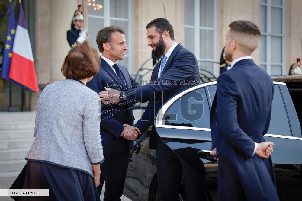 President Macron Welcomes Ahmed Al Sharaa At Elysee - Paris