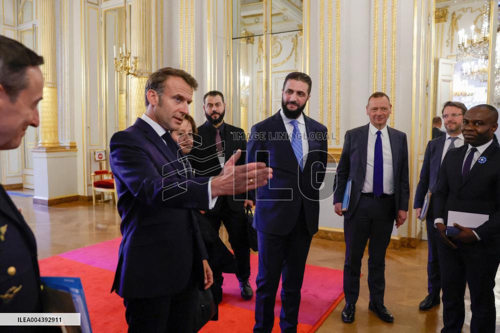President Macron Welcomes Ahmed Al Sharaa At Elysee - Paris
