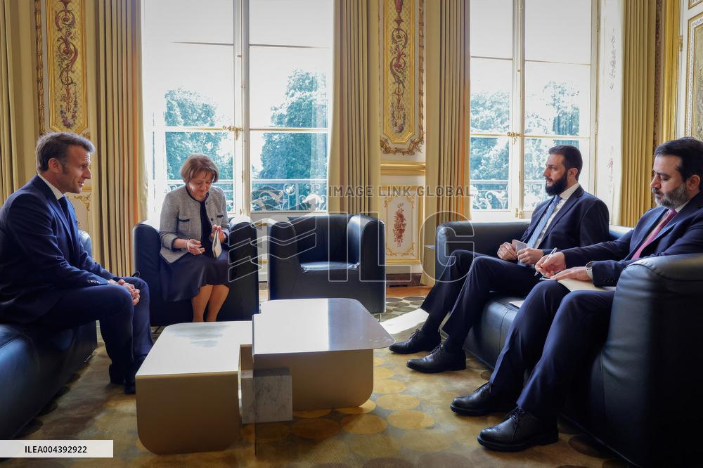 President Macron Welcomes Ahmed Al Sharaa At Elysee - Paris