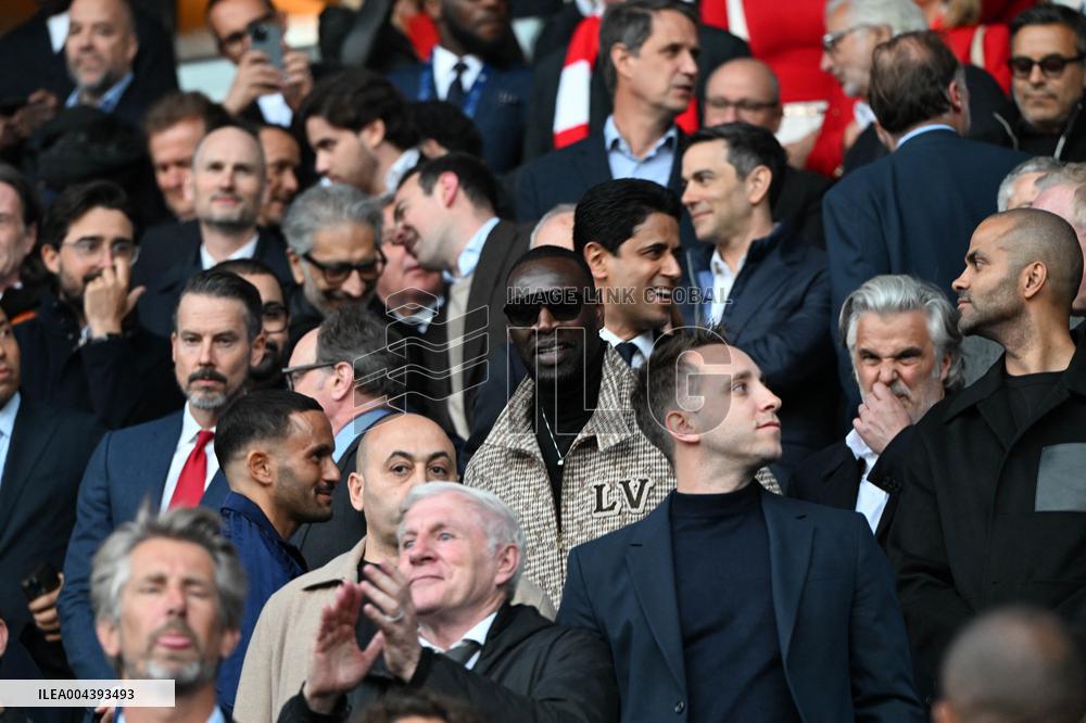 Omar Sy At PSG v Arsenal - Paris