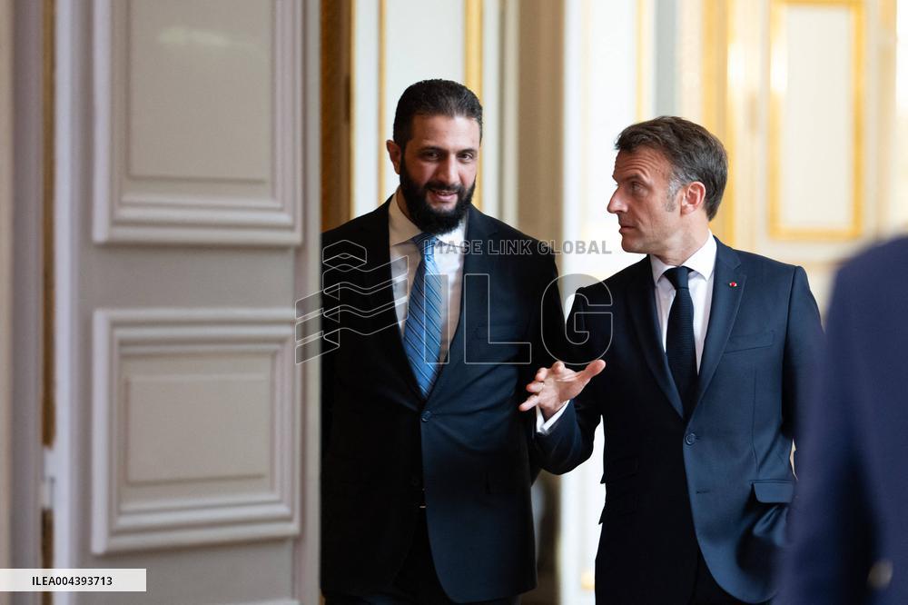 President Macron And Syrian President al-Sharaa Press Conference - Paris