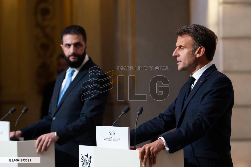 President Macron And Syrian President al-Sharaa Press Conference - Paris