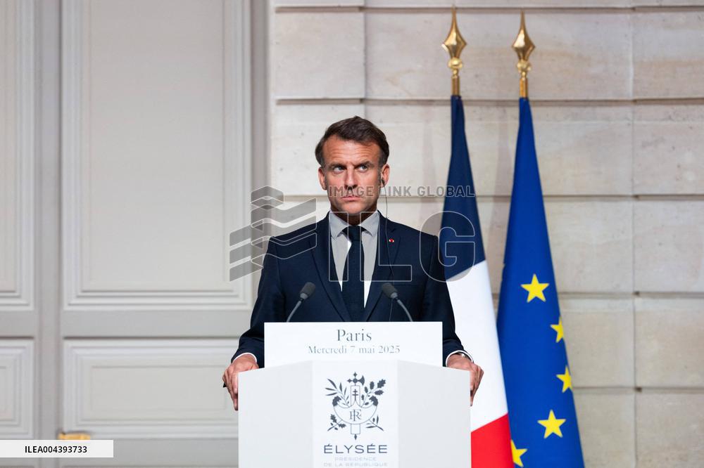 President Macron And Syrian President al-Sharaa Press Conference - Paris