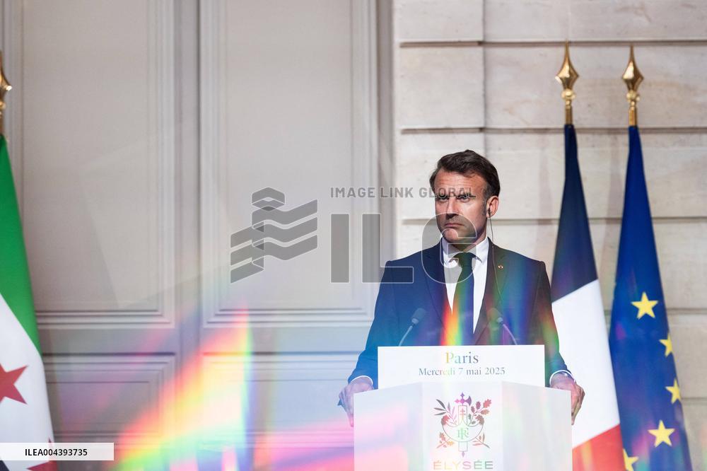 President Macron And Syrian President al-Sharaa Press Conference - Paris
