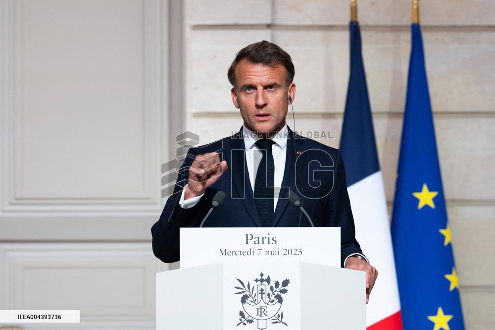 President Macron And Syrian President al-Sharaa Press Conference - Paris
