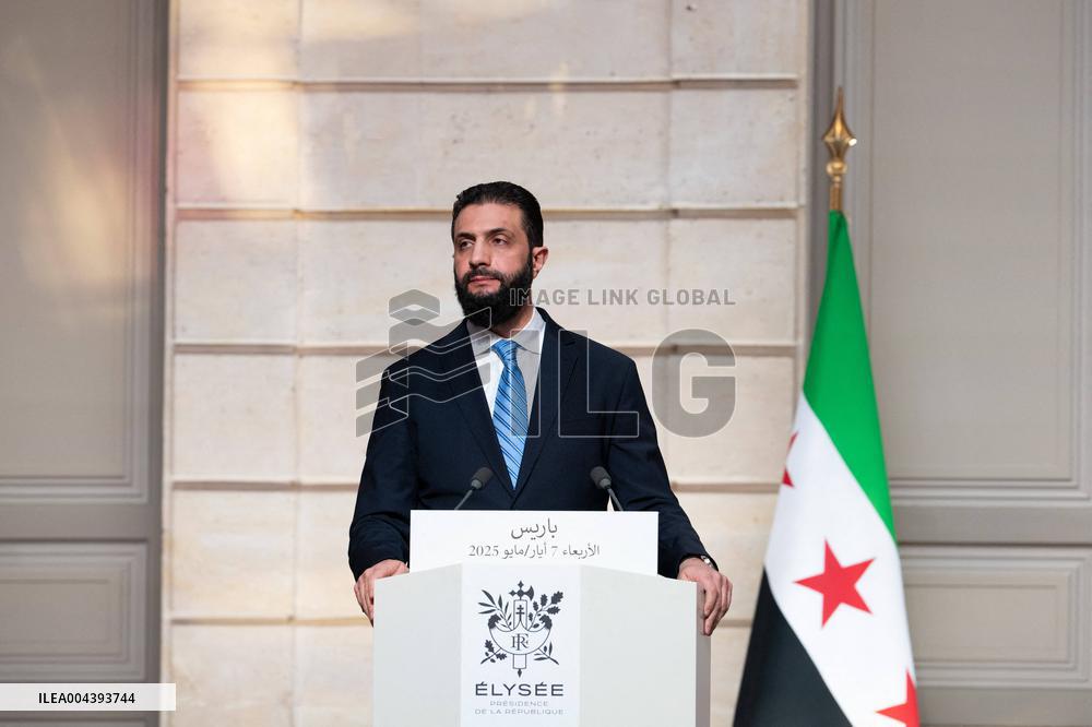 President Macron And Syrian President al-Sharaa Press Conference - Paris