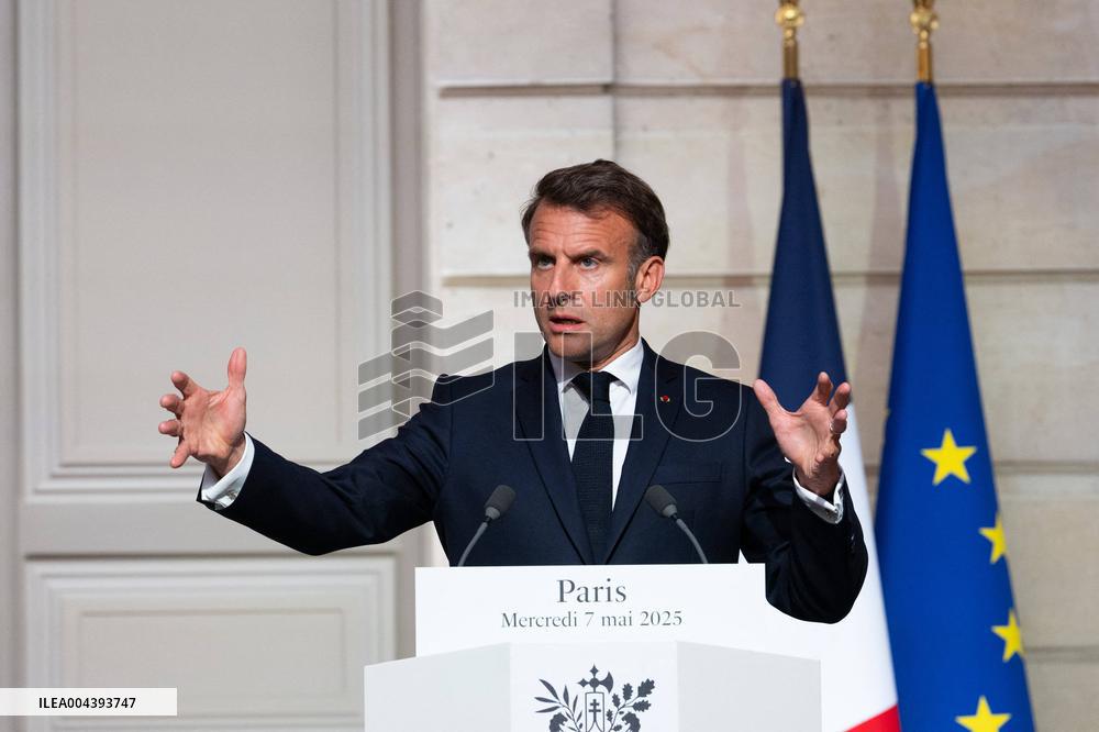 President Macron And Syrian President al-Sharaa Press Conference - Paris