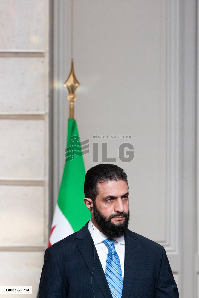 President Macron And Syrian President al-Sharaa Press Conference - Paris