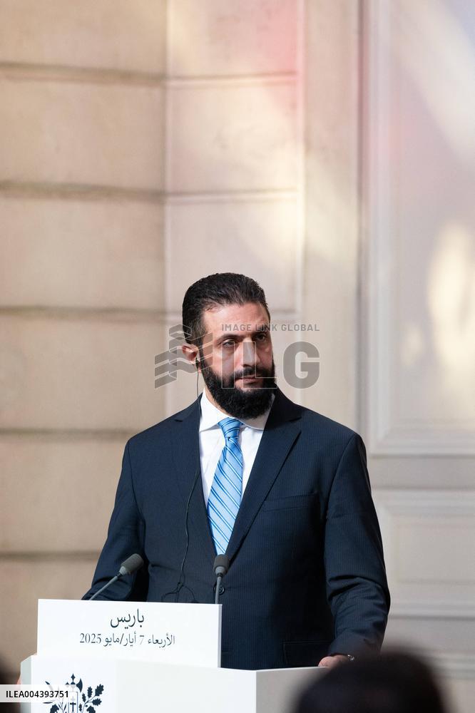 President Macron And Syrian President al-Sharaa Press Conference - Paris