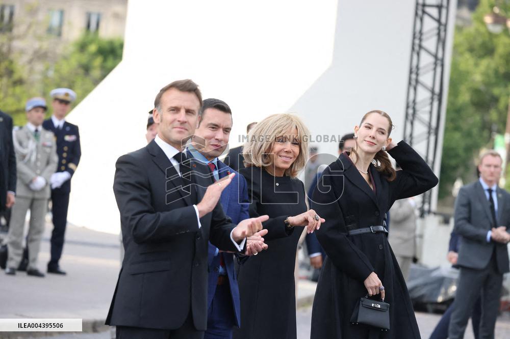 President Macron At Tomb Of The Unknown Soldier Ceremony - Paris