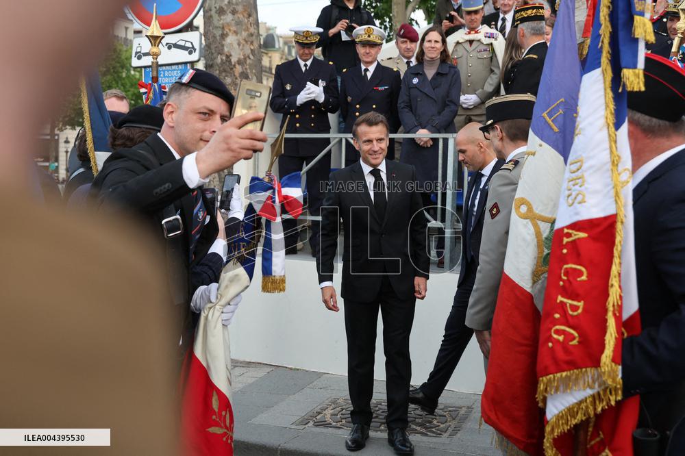 President Macron At Tomb Of The Unknown Soldier Ceremony - Paris