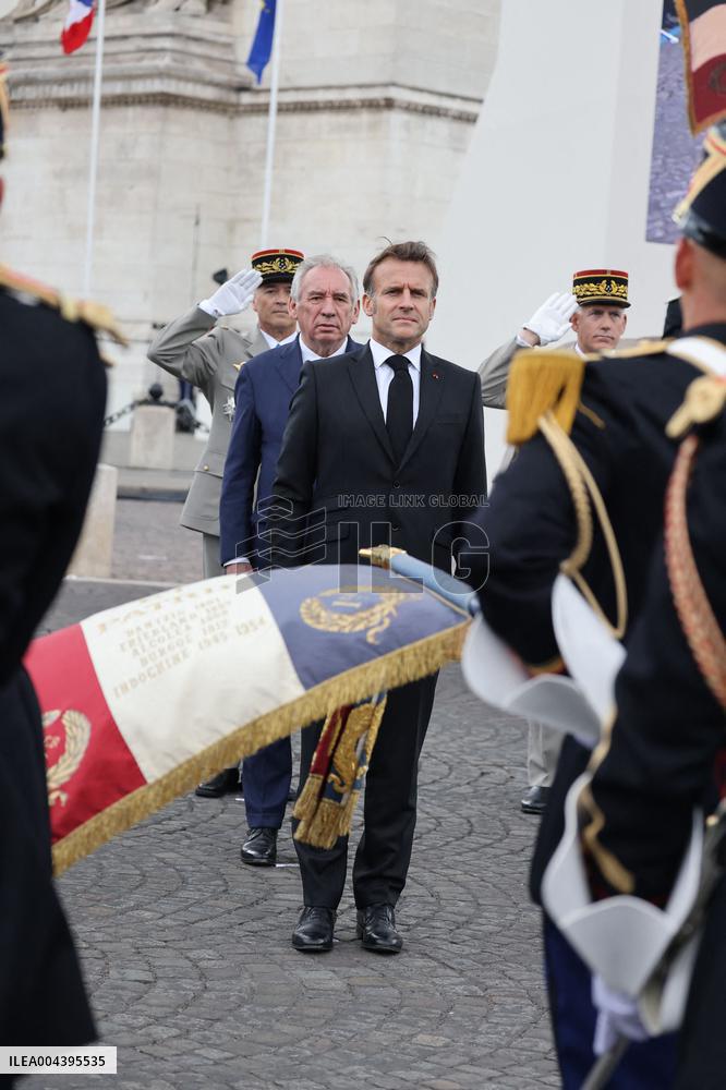President Macron At Tomb Of The Unknown Soldier Ceremony - Paris
