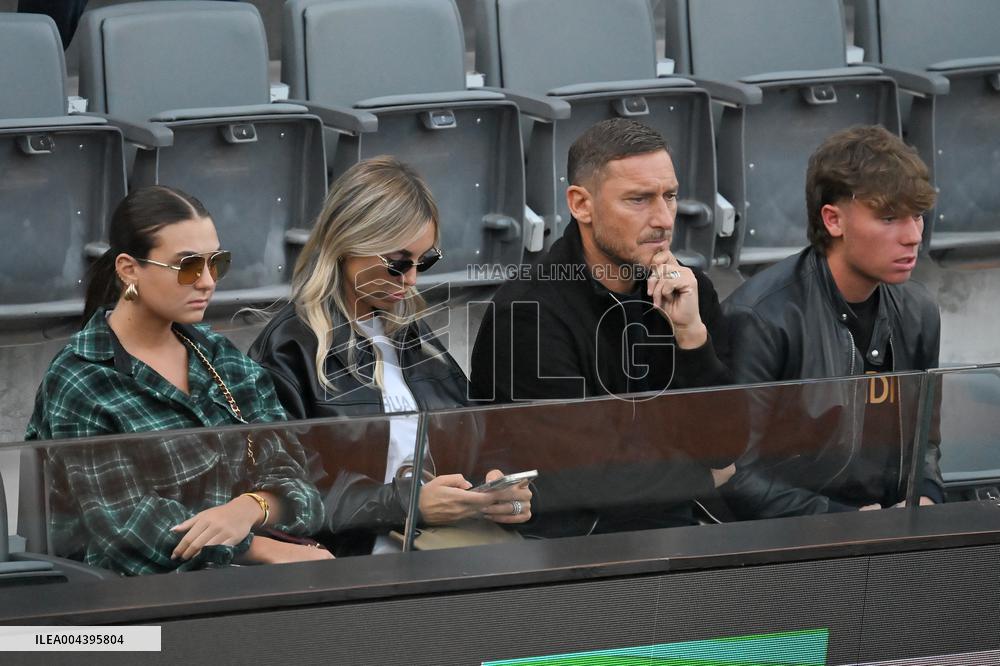 Francesco Totti with his partner Noemi Bocchi and his children Chanel and Cristian