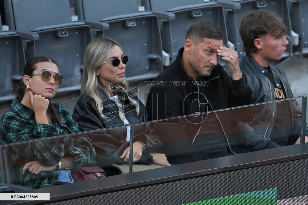 Francesco Totti with his partner Noemi Bocchi and his children Chanel and Cristian