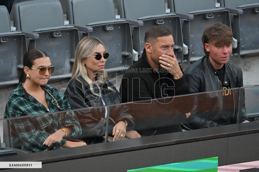 Francesco Totti with his partner Noemi Bocchi and his children Chanel and Cristian