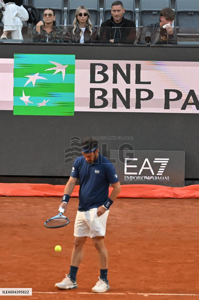 Francesco Totti with his partner Noemi Bocchi and his children Chanel and Cristian