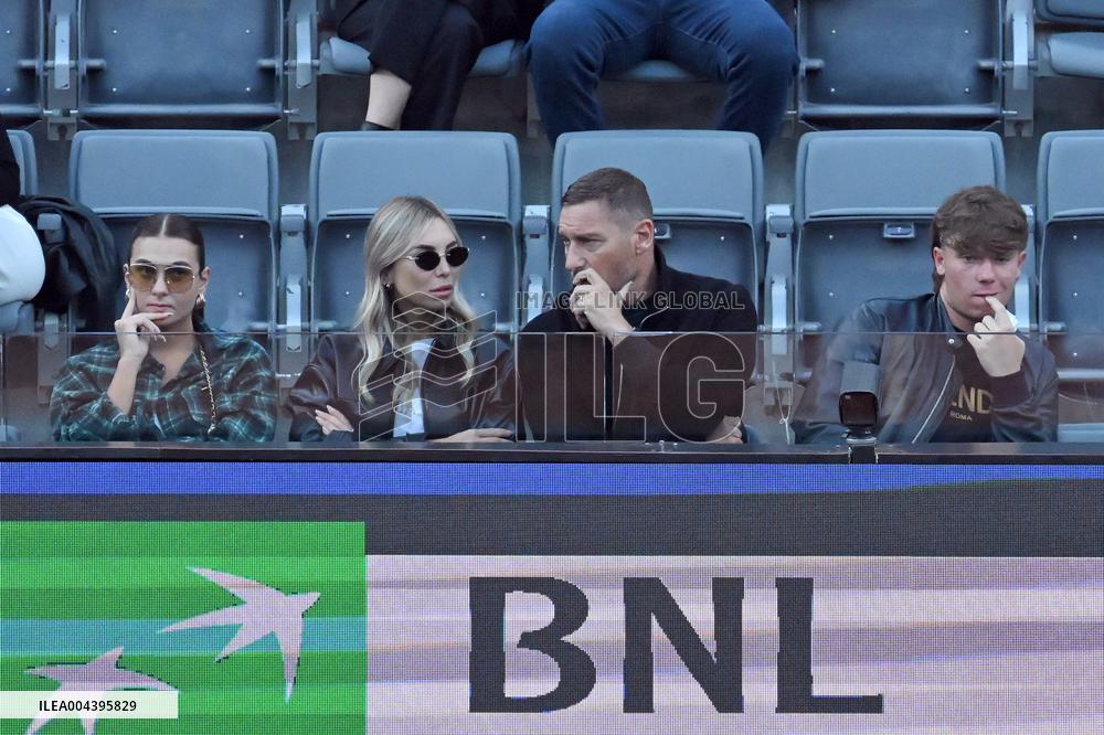 Francesco Totti with his partner Noemi Bocchi and his children Chanel and Cristian