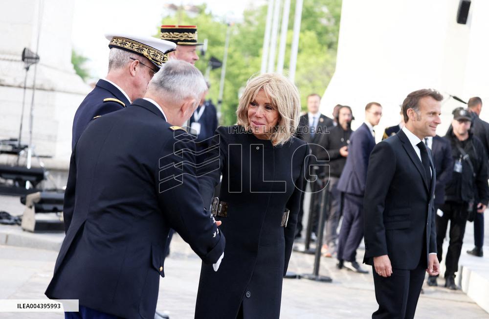 President Macron At Tomb Of The Unknown Soldier Ceremony - Paris
