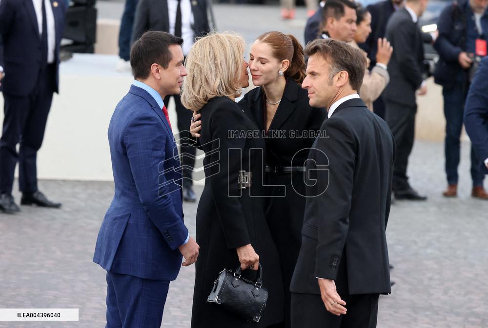 President Macron At Tomb Of The Unknown Soldier Ceremony - Paris