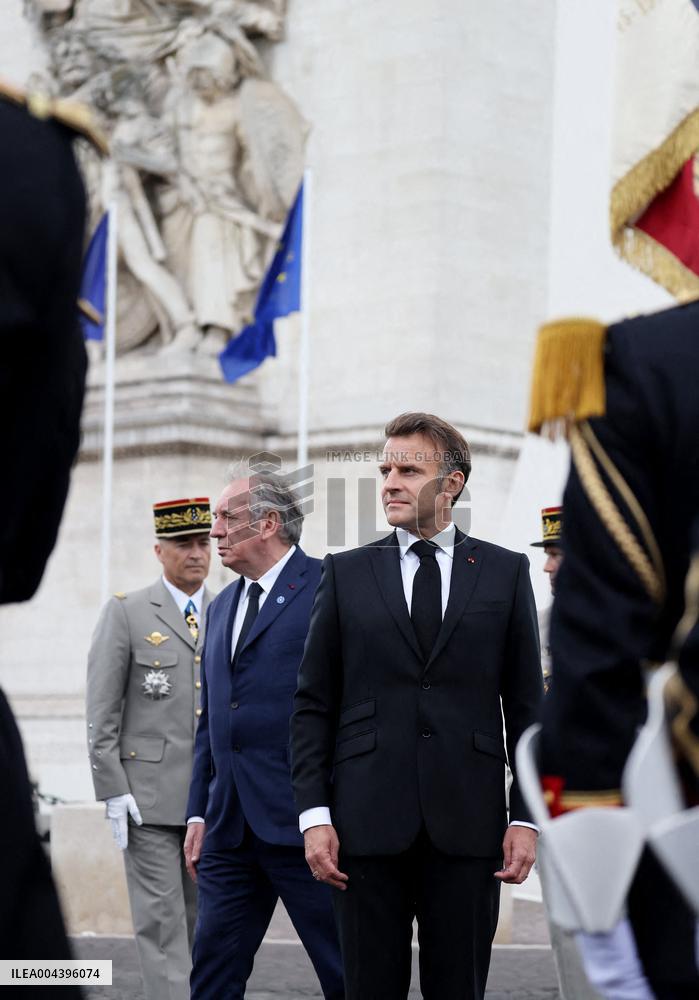 President Macron At Tomb Of The Unknown Soldier Ceremony - Paris