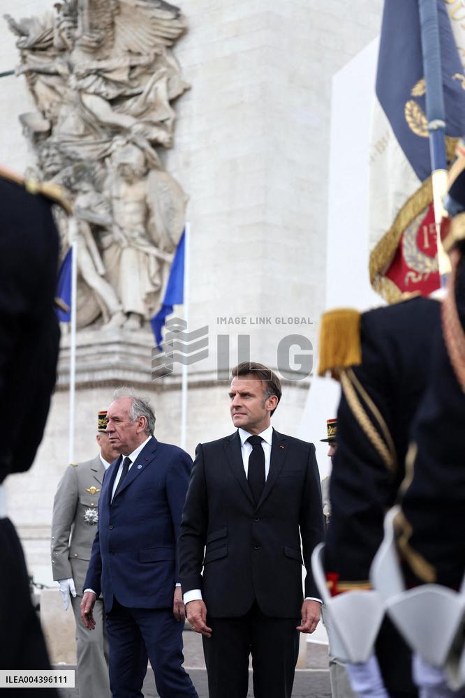 President Macron At Tomb Of The Unknown Soldier Ceremony - Paris