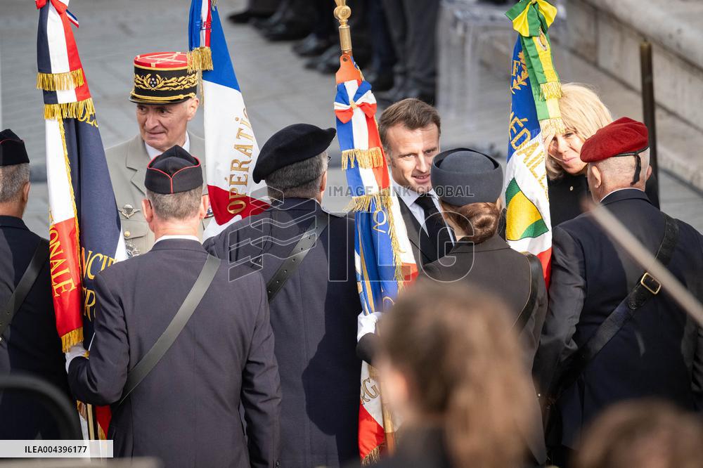 President Macron At Tomb Of The Unknown Soldier Ceremony - Paris